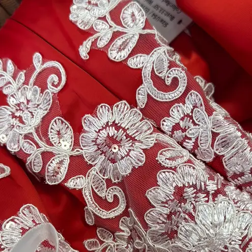 JJ's House Evening Gown Prom Strap Strapless Princess Neck Sequin Lace Cutout 4