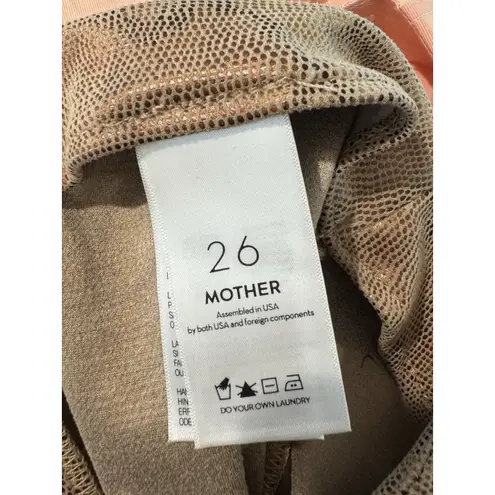 MOTHER High Waisted Seamless Looker Leggings Luxury Python Snake Print Size 26 Brown