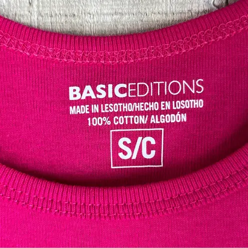 basic editions Small Hot Pink Crewneck Tank Top