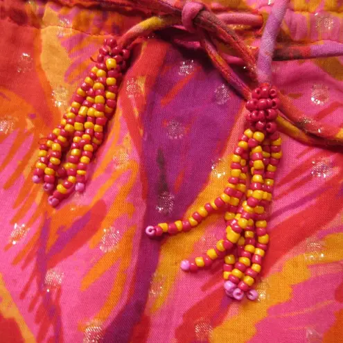 Farm Rio NWT Banana Juice Mini in Red Orange Puff Sleeve Cotton Dress S $195