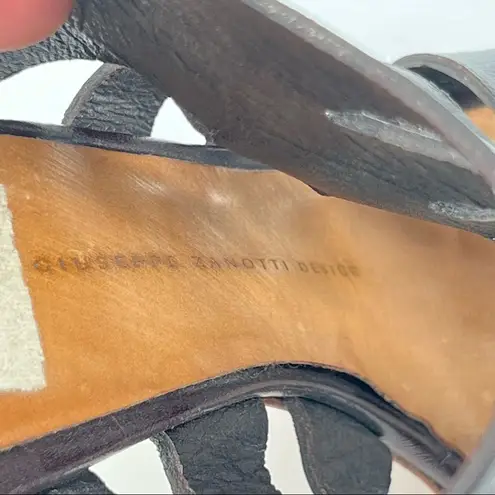 Giuseppe Zanotti leather caged metal heel size 9 B bootie Strappy cut out