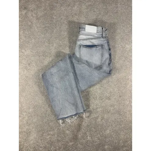 Pistola Cassie Mid Rise Straight Leg Jeans 24 Light Wash Distressed Festival