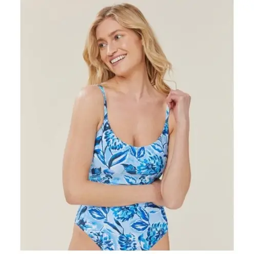 ANDIE The Bala One Piece Swimsuit Blue Floral Size Medium NEW with Tags!