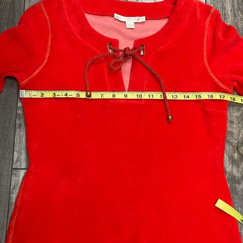 Boston Proper Red Grommet Terrycloth Tunic Mini Dress Small