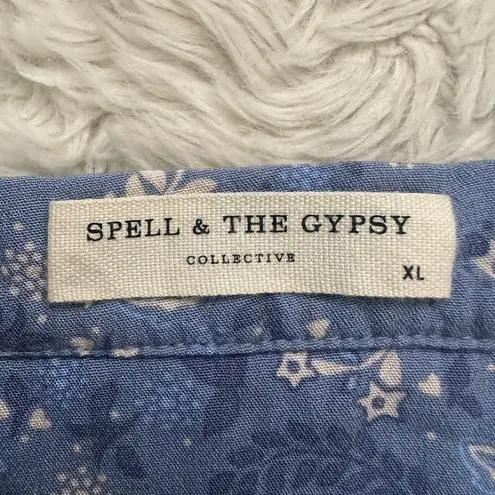 Spell & The Gypsy Collective Spell & The Gypsy Celestial Legs 11 Skirt Maxi Thigh High Slits Blue Sz XL - Image 10