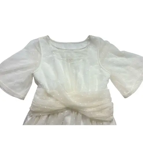 Kimonos cream Swiss dot lace party wedding dress small