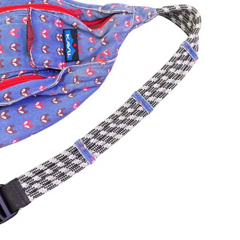 KAVU Bag Rope Sling Crossbody Fox Print Hiking Outdoor Limited Edition Blue