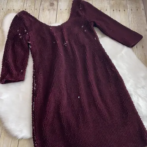 BB Dakota Burgundy Christmas Holiday Sequin Cocktail Dress NWT