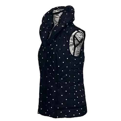 Laura Ashley Vtg Y2k Block Polka Quilted Puffer Vest Retro Pinup Rockabilly M