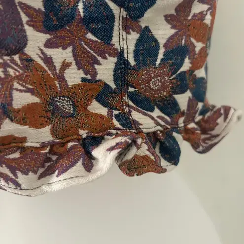 Sachin & Babi X Anthropologie Sweetheart Jacquard Ruffle Crop Top Floral XS