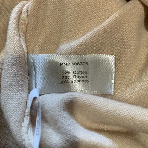 Boston Proper Womens Size Large Beige Embellished Cold Shoulder Sweater Top