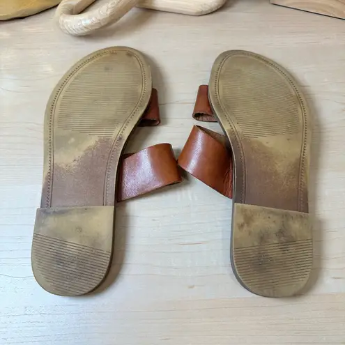 Steve Madden  Brown Leather Double Strap Slide Sandals‎ Brown Size 6 - Image 8