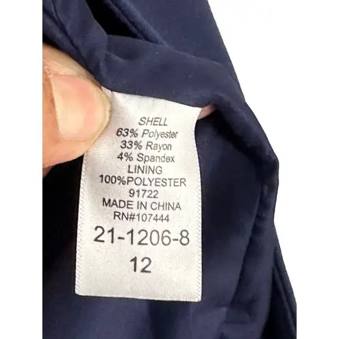 Jessica London Women's Polyester Blend Long Sleeves Blue Jacket Sz 12 Blue 2695