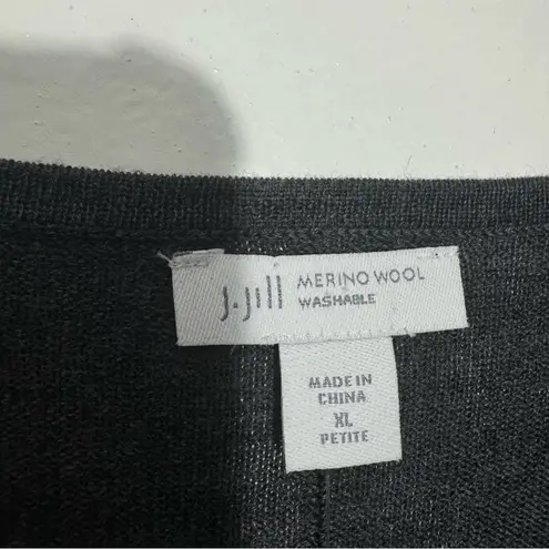 NWT J. Jill Washable Merino Wool Blouson Sleeve Pullover Gray Size XL Petite