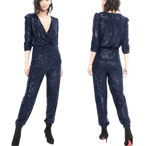 Generation Love NWOT Madison Blue Sequin Jumpsuit Size Small