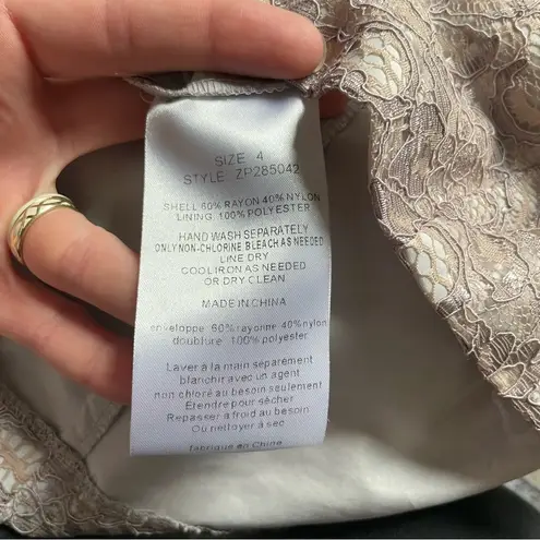 Zac Posen Truly Embellished Lace High Neck Formal Cocktail Occassion Midi Dress