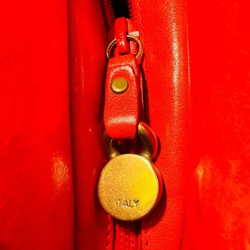 Furla Italy GENUINE Leather Color Red Orange