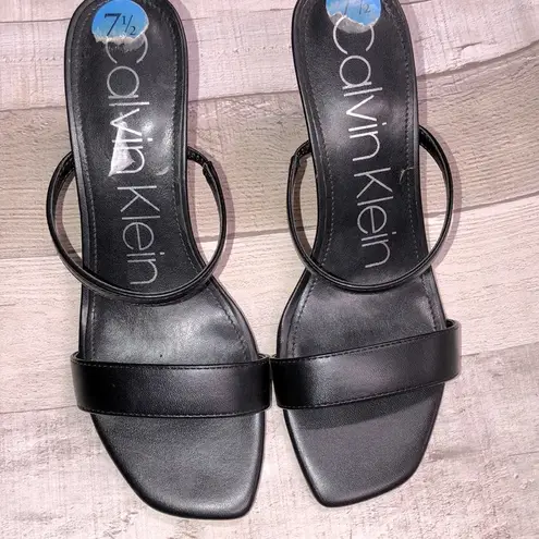 Calvin Klein  black square toe heels size 7 1/2