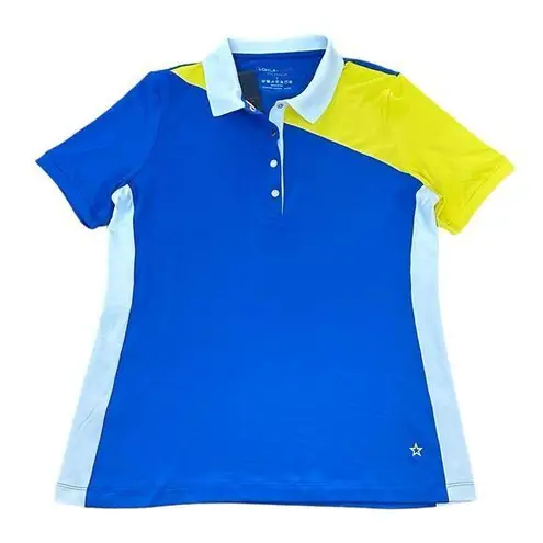 Lohla Sport Filippa Short Sleeve Polo Top Tennis Pickleball Blue, L, New Blue Size L