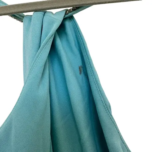 Nicole Bakti Halter Maxi Gown Sky Blue Size Medium Old Money Formal Y2K Glam