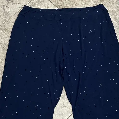 Soma Cool Noght Navy Pajama Pants PJ Gold Star Print XL Blue