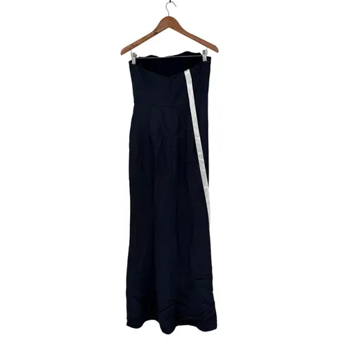After Six Strapless Topstitched Corset Satin Maxi Dress With Draped Skirt Size 8