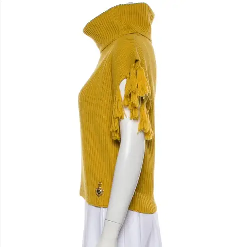 Love moschino Yellow Fringe Turtleneck Sweater S