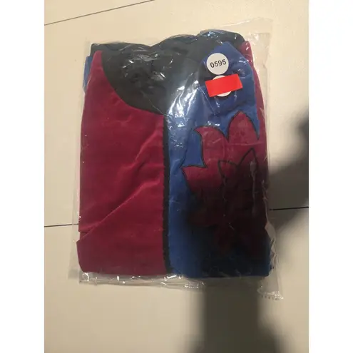 American Spectator Patchwork Floral Crewneck, Women' Sweatshirt, Long Sleeve Blue Size M