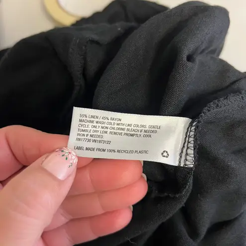 Ava & Viv Women's 2X Black Ruffled Off Shoulder Tie Waist Jumpsuit