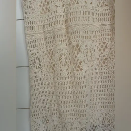 BB Dakota Crochet You Love Me Beige Crocheted Sleeveless Maxi Dress  by Steve