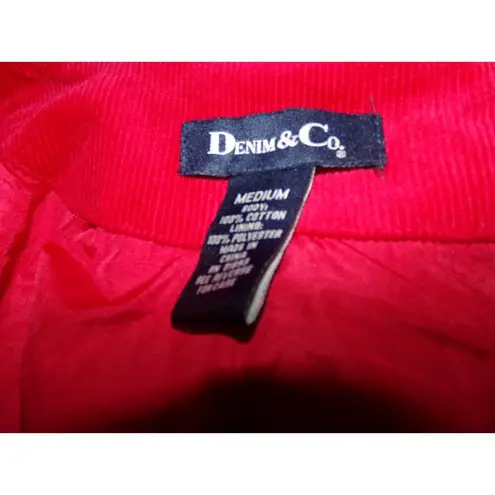 Denim & Co Vintage  red corduroy blazer M Perfect condition