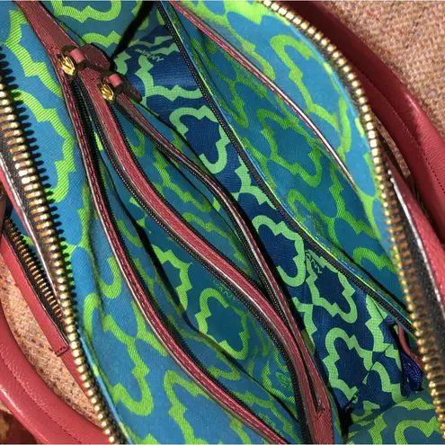 orYANY Dusty Rosy Tumbled Leather Top Handle Crossbody Strap Satchel