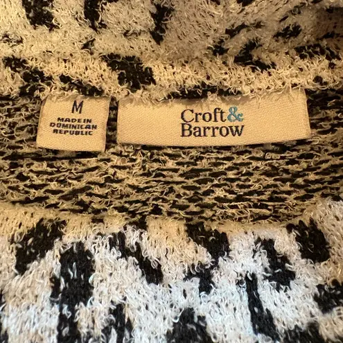 Croft & Barrow  cheetah print cowl neck sweater women’s M