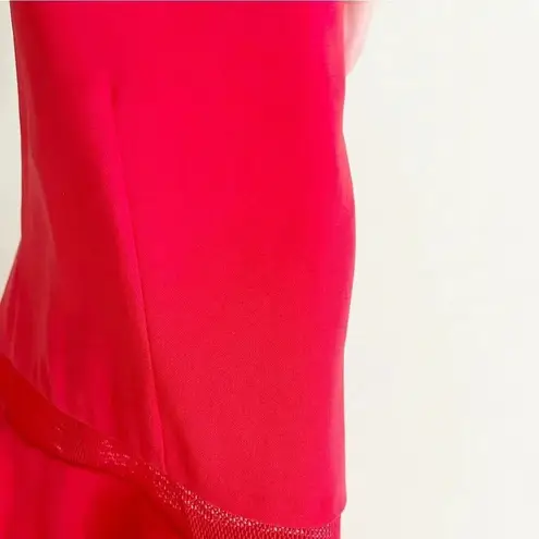Jay Godfrey Mesh Panel Red Dress Knee Length Womens Size 2