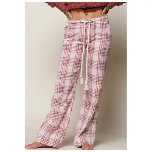 POL ✨ Plaid Drawstring Cotton Lounge Sz Medium Pants✨
