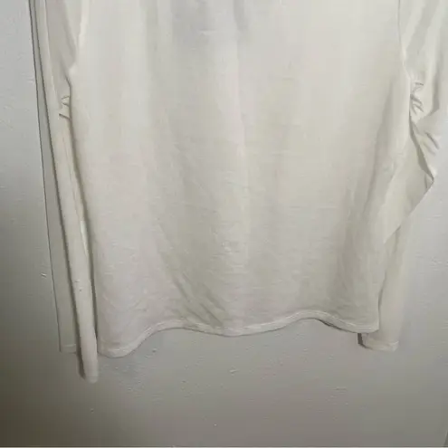 Madison Stefano Mock Neck Top w/ Embellishment Antique White M Size M