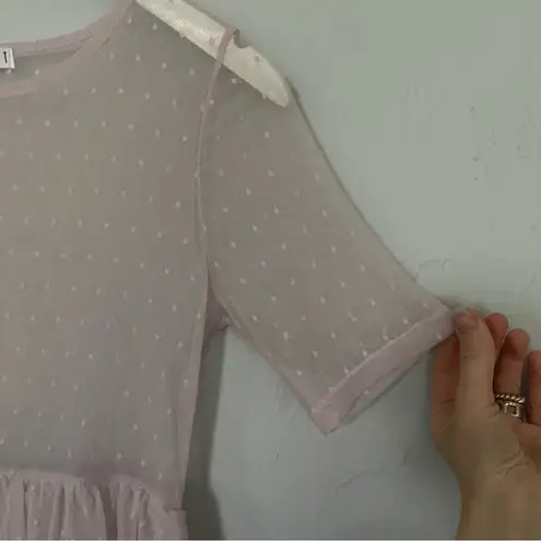 potter's pot Pink Ruffled Short Sleeve Sheer Blouse Fairy Fairycore Fae Peplum