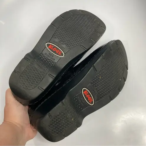 Klogs black patent Leather clogs size 10