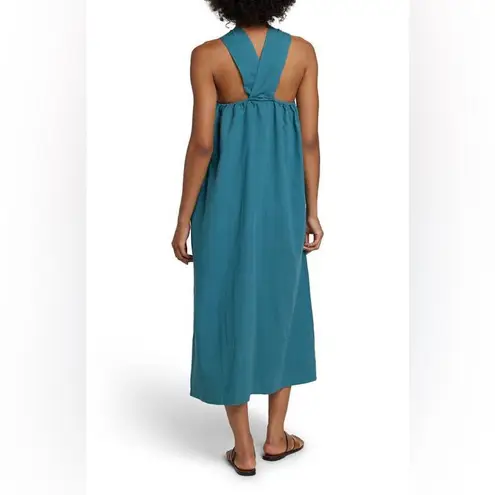 Faherty Bay Twist Seersucker Halter Dress in Colonial Blue Size XXL