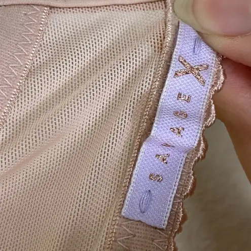 38D Savage X Fenty Champagne Nude Swiss Dot Lace Padded Underwire Bra Tan Size undefined