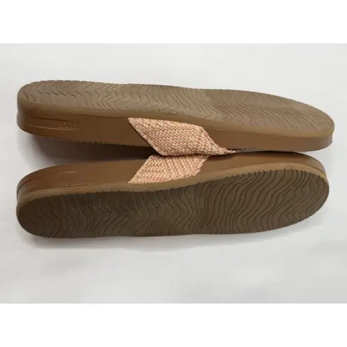 REEF Flip Flops Woman's Size 9 Cushion Strand Cork Sandal Rose Beach Summer Rare