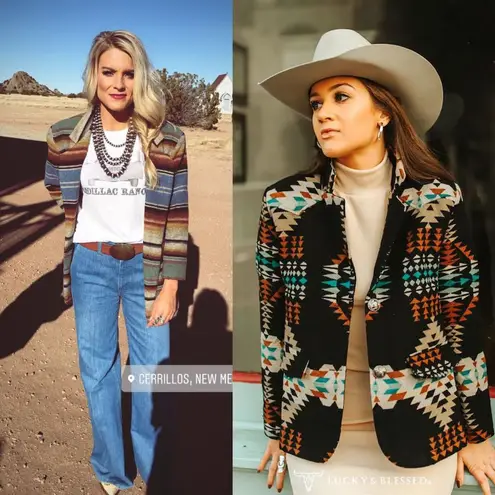 *RARE* Vintage Wool Aztec Blazer Jacket Red Size L