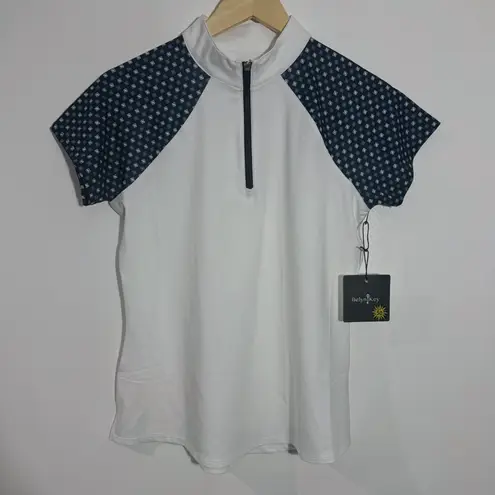 NWT Belyn Key Raglan Short Sleeves Golf Polo In White Size XS