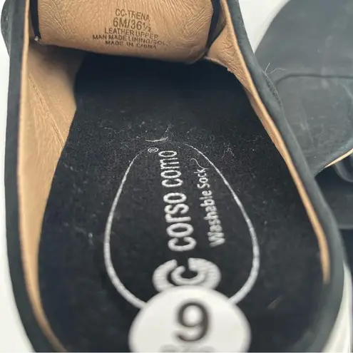 Corso Como NEW Shoes Slip-on Trena Sneaker Black Leather Nubuck Casual Size 6
