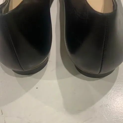 Everlane  The 90s Flat Leather Square Toe Ballet Shoes Black Italian Leather