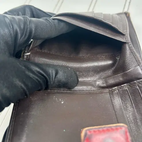 Christian Dior  Vintage Oblique Canvas Clutch Wallet with Silver “D” Logo Accent