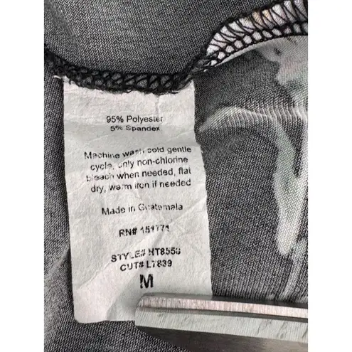 Kaileigh Valette Black With White Daisy Print Cold Shoulder Top Size Medium