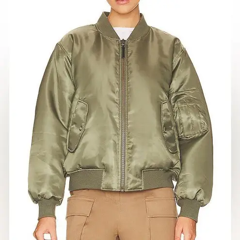ANINE BING Leon Bomber Jacket in Army Green, New with Flaw