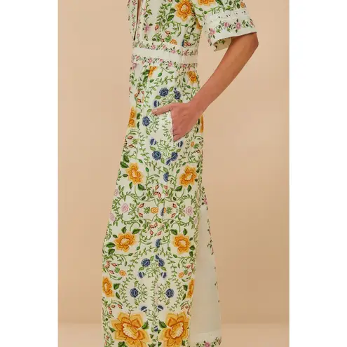 Farm Rio Off-White Folk Floral Lenzing™ Ecovero™ Euroflax™ Jumpsuit