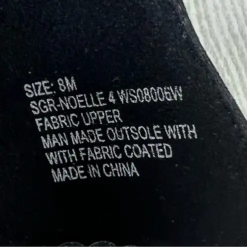 Sugar Noelle Gem Embellished Vamp Strap Sandals 8M Black $58 Size 8